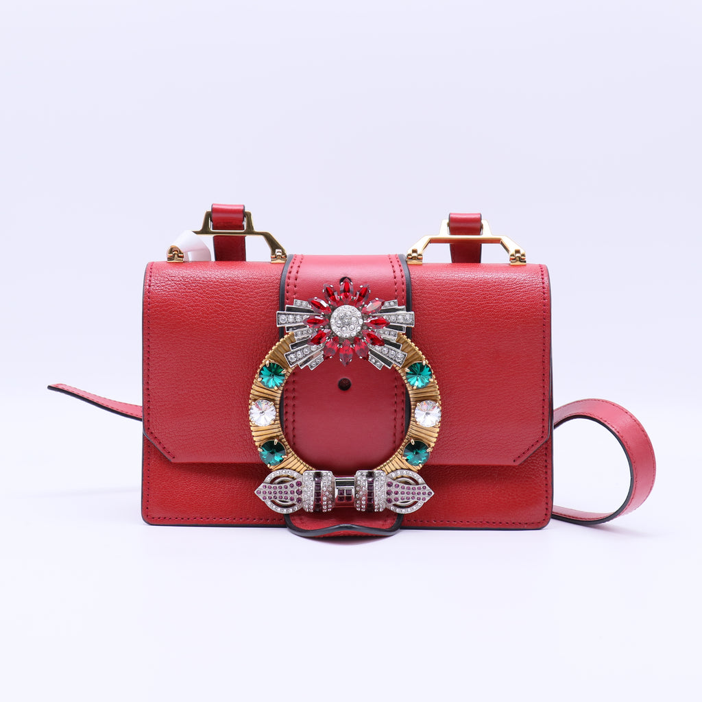 Miu Lady leather handbag