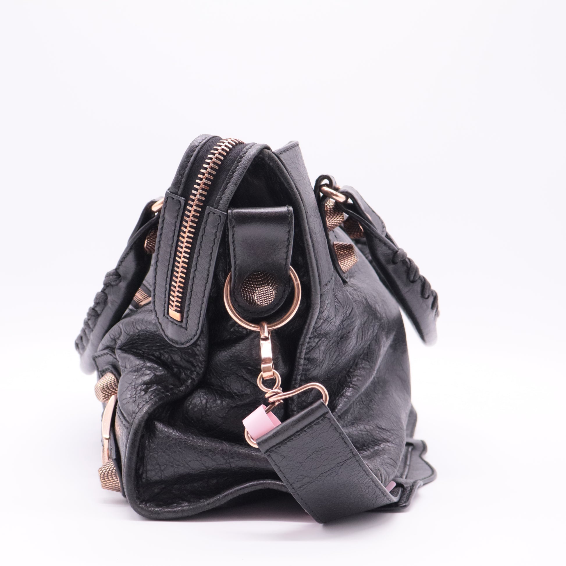 Agneau Giant 21 Rose Gold Hardware City Black twins