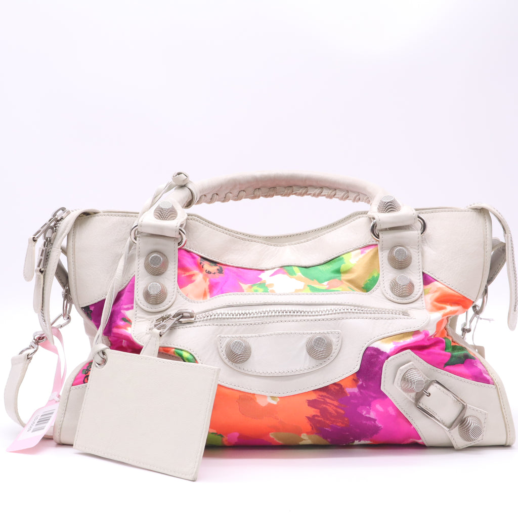 Balenciaga Leather and Satin Motocross Giant 12 City Bag twins LDJ5069
