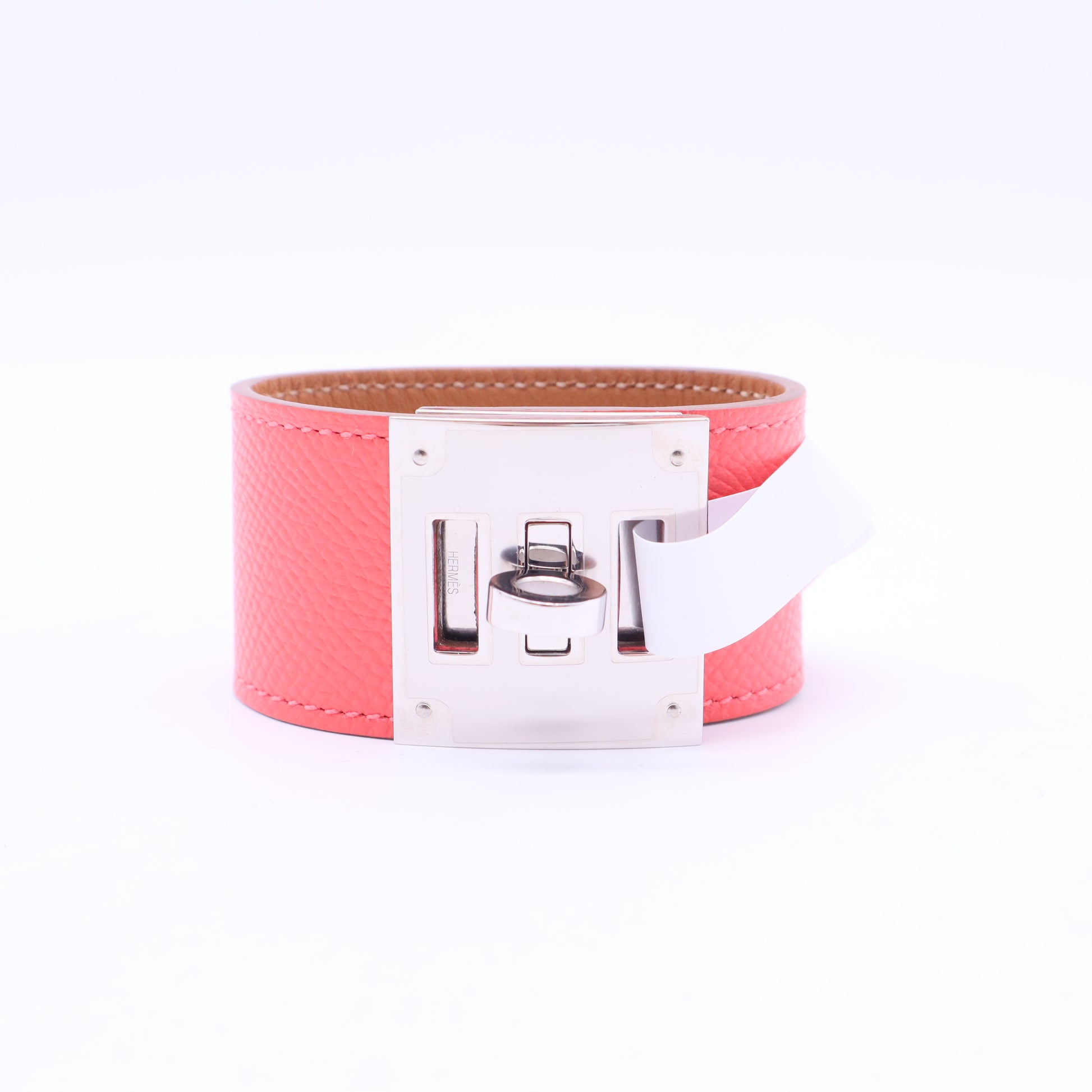 Epsom Kelly Dog Bracelet S Rouge Casaque TWINS W20373