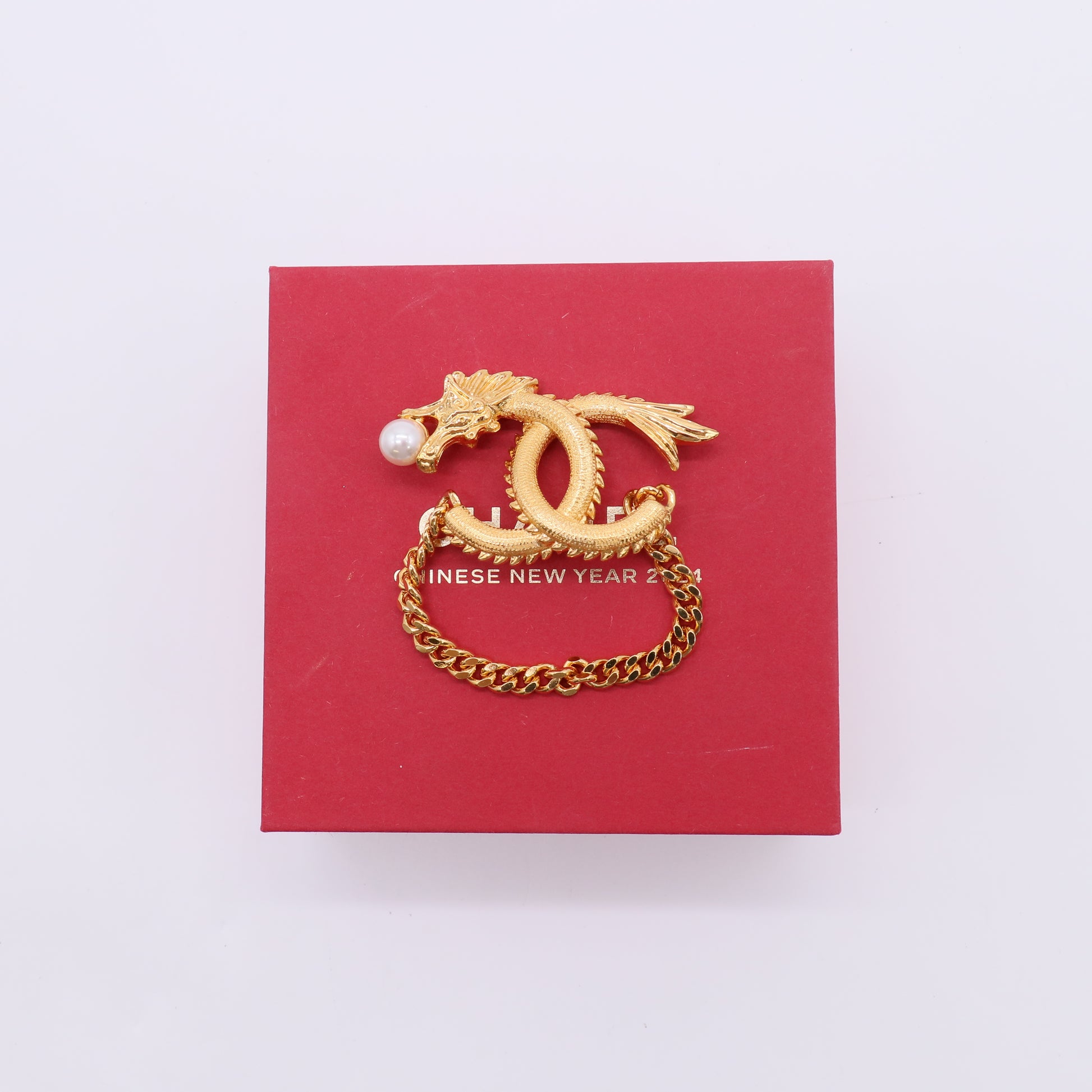 Chanel CC Logo Brooch Gold-Tone Metal twins LDJ5044