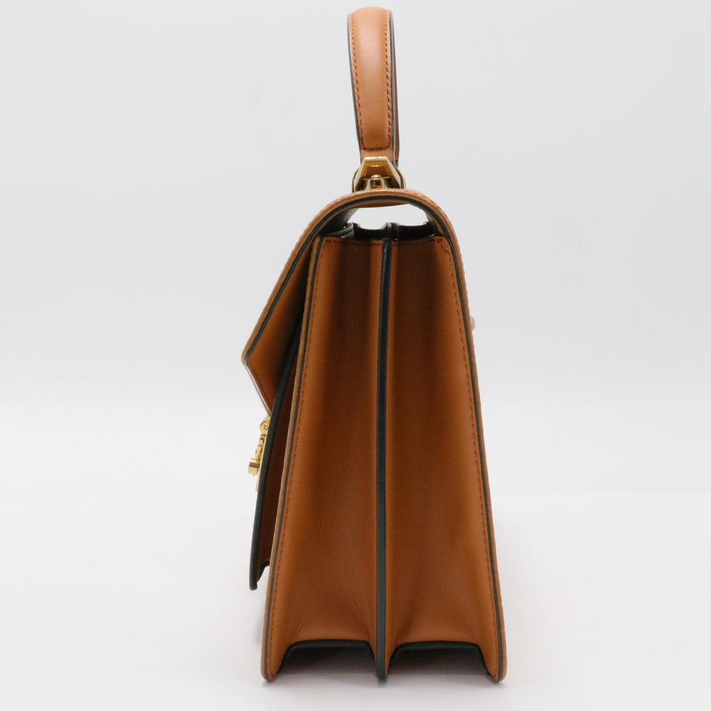 Visetos Medium Patricia Pocket Satchel Cognac