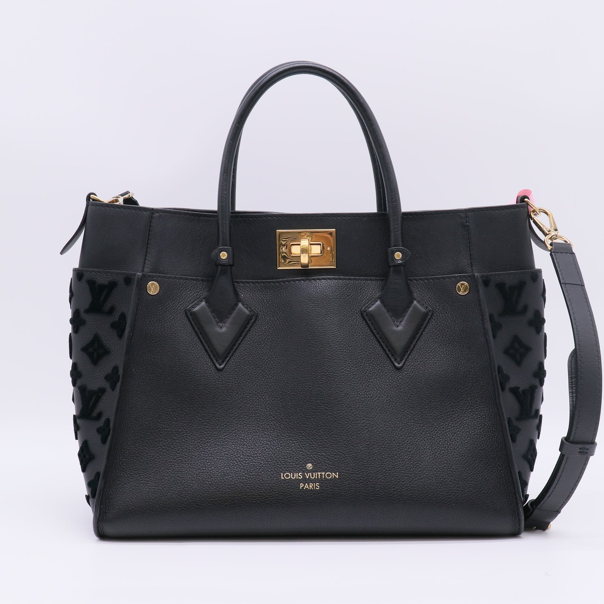 Louis Vuitton Black Leather and Monogram Tuff On My Side Bag twins LDJ5051