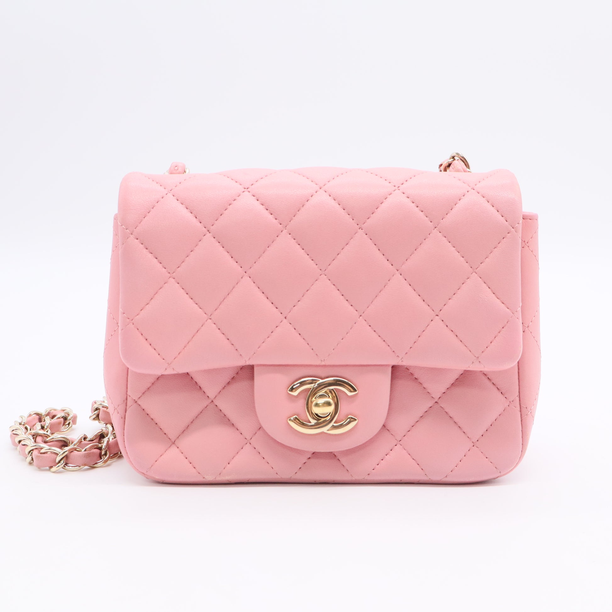 Square Classic Single Flap Bag Quilted Lambskin Mini Twins LDJ3134
