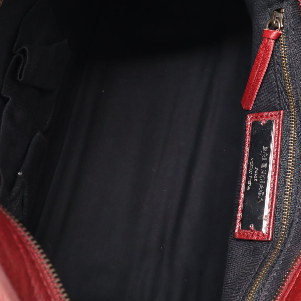 Balenciaga Classic City Leather Bag Rouge Cerise twins LDJ4364