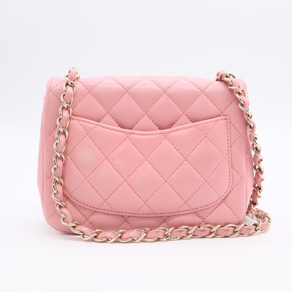 Square Classic Single Flap Bag Quilted Lambskin Mini Twins LDJ3134