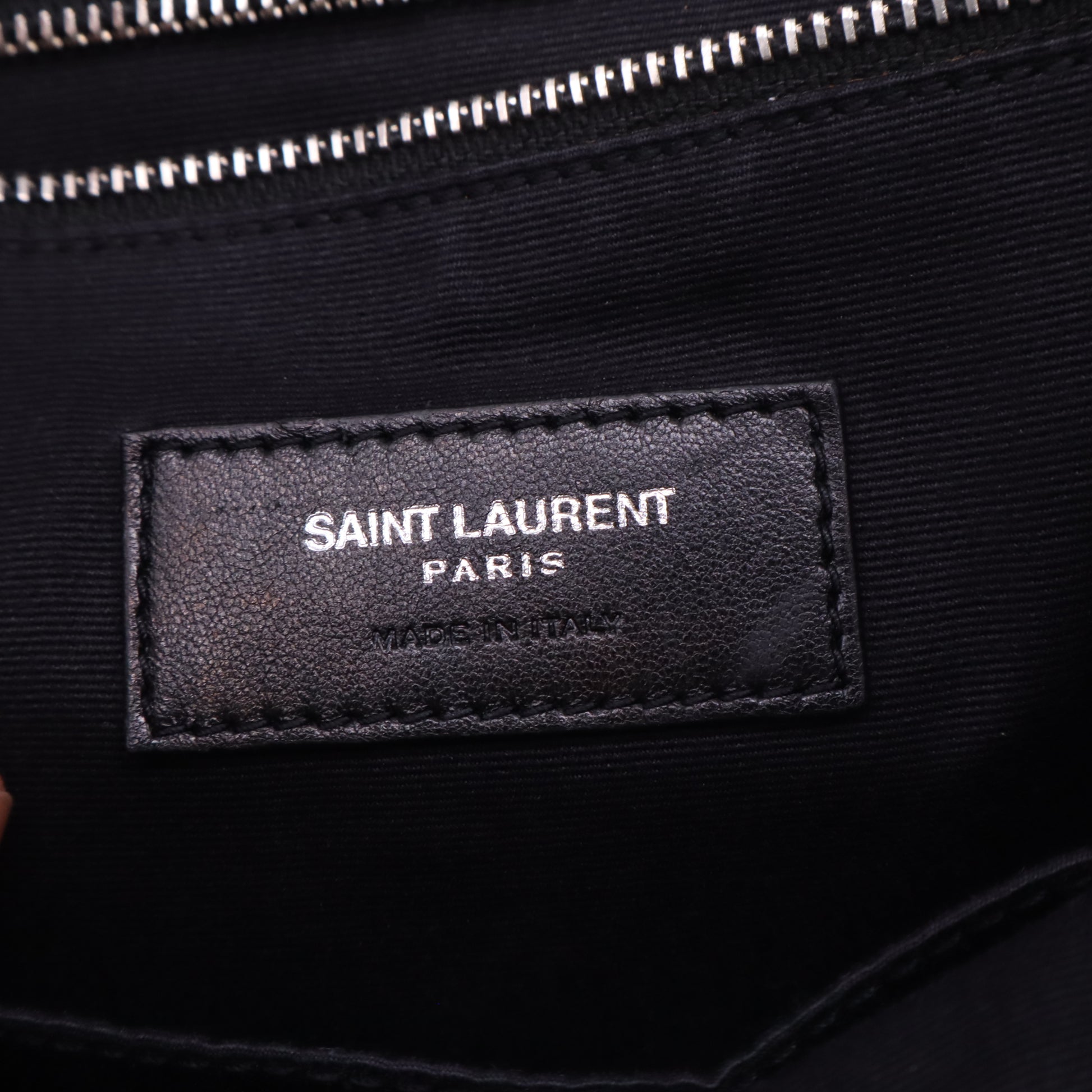 Saint Laurent Calfskin Y Quilted Monogram Medium Loulou Backpack Black twins LDZ492