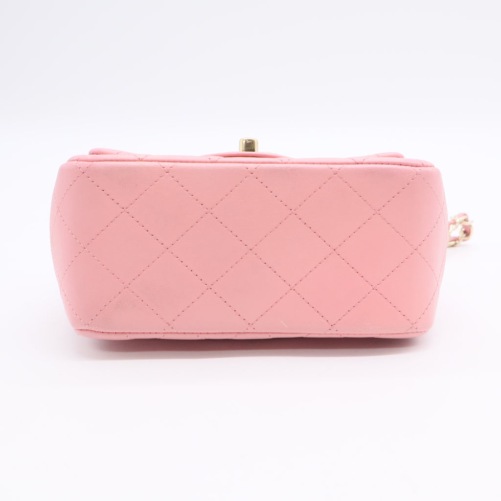 Square Classic Single Flap Bag Quilted Lambskin Mini Twins LDJ3134