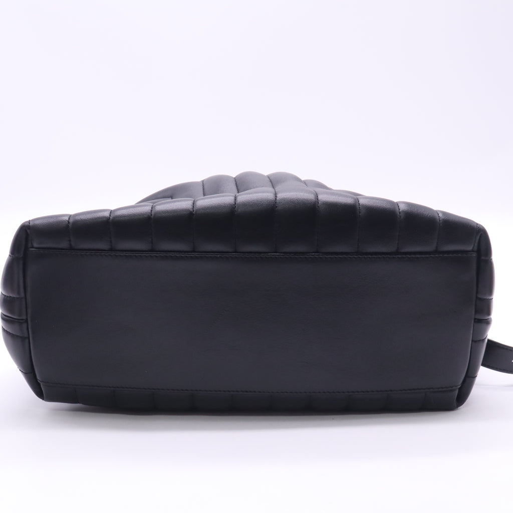 Saint Laurent Calfskin Y Quilted Monogram Medium Loulou Backpack Black twins LDZ492