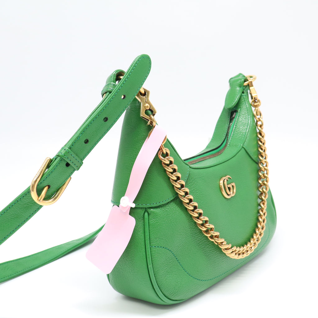 Gucci Aphrodite Small Shoulder Bag Green Gold Hardware twins LDJ4406