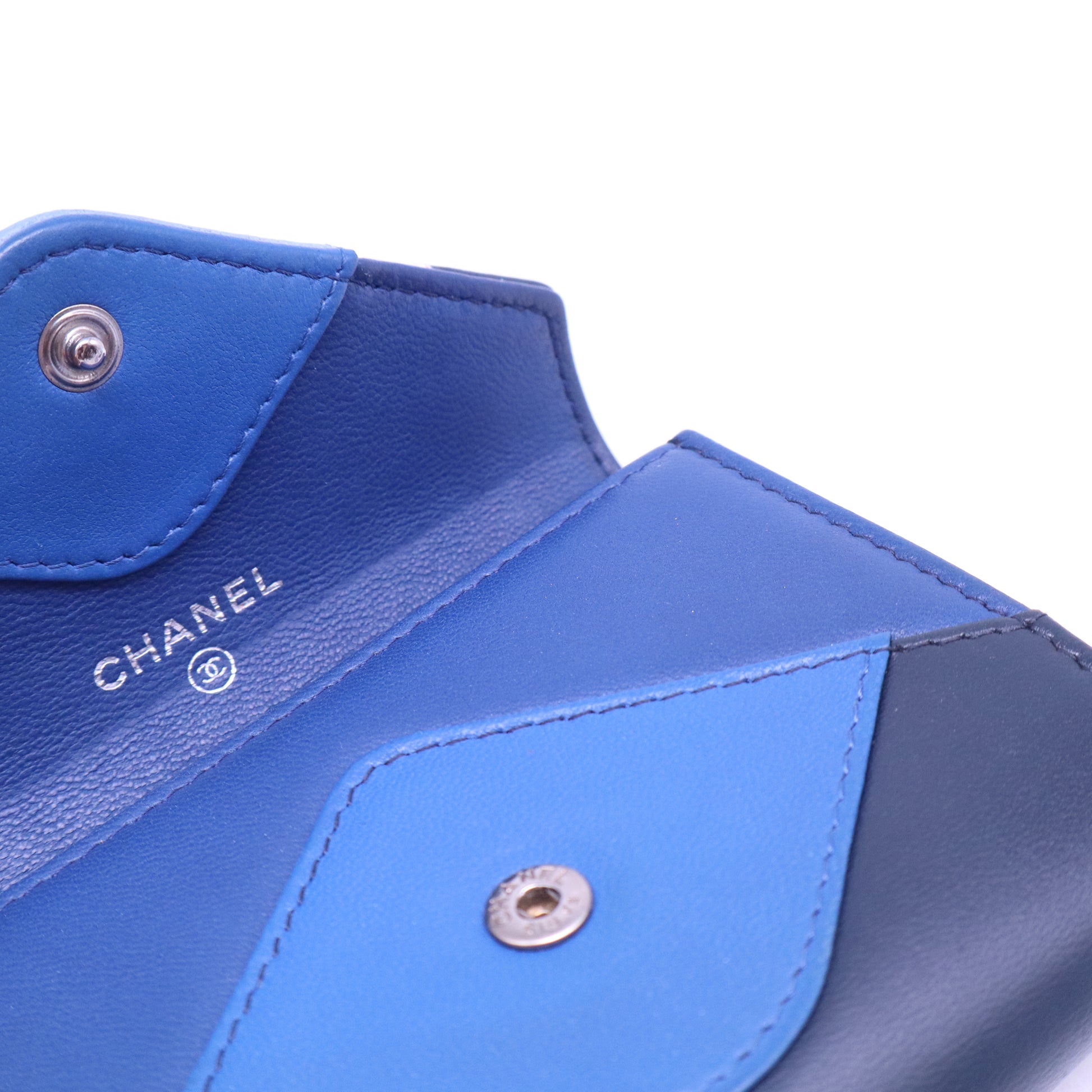 Blue Patchwork Double-Layer Card Holder W20554