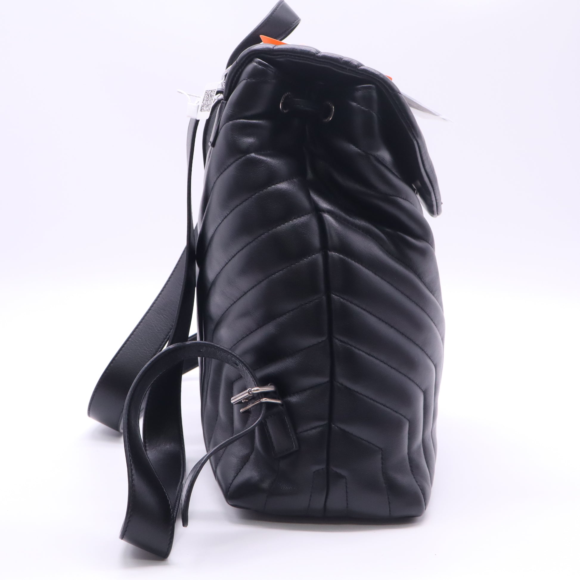 Saint Laurent Calfskin Y Quilted Monogram Medium Loulou Backpack Black twins LDZ492