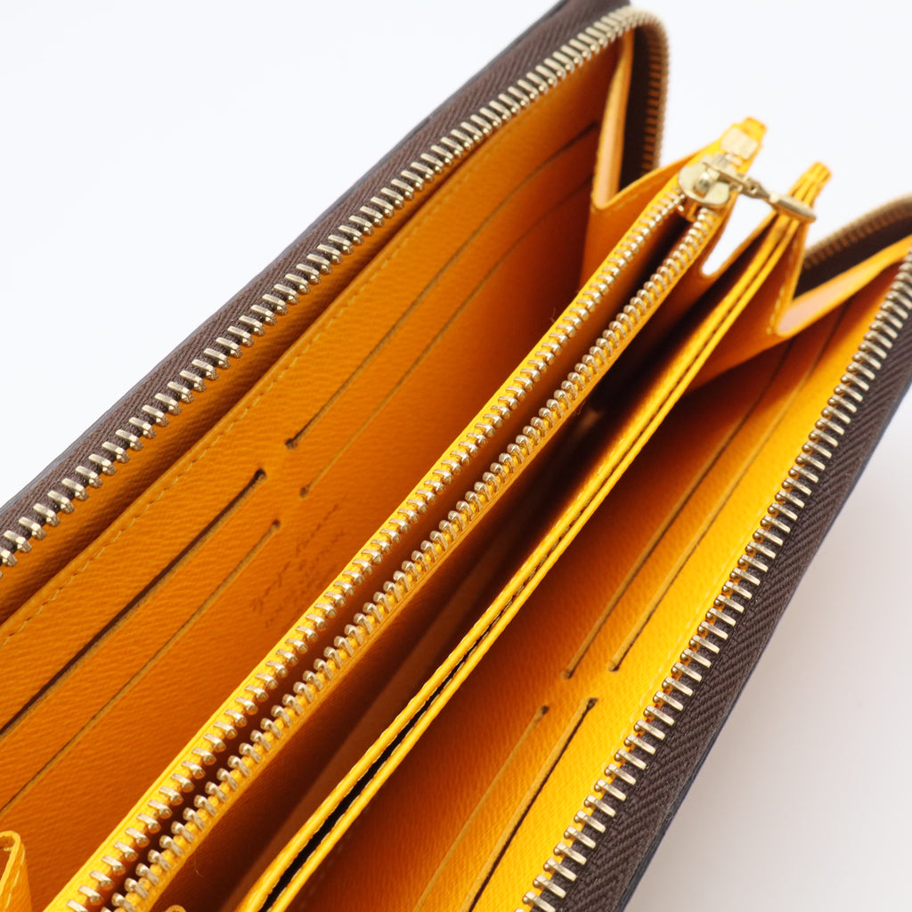 Pumpkin Dot Monogram Zippy Long Wallet