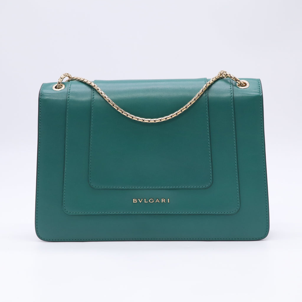 Green Leather Medium Serpenti Forever Shoulder Bag B23903