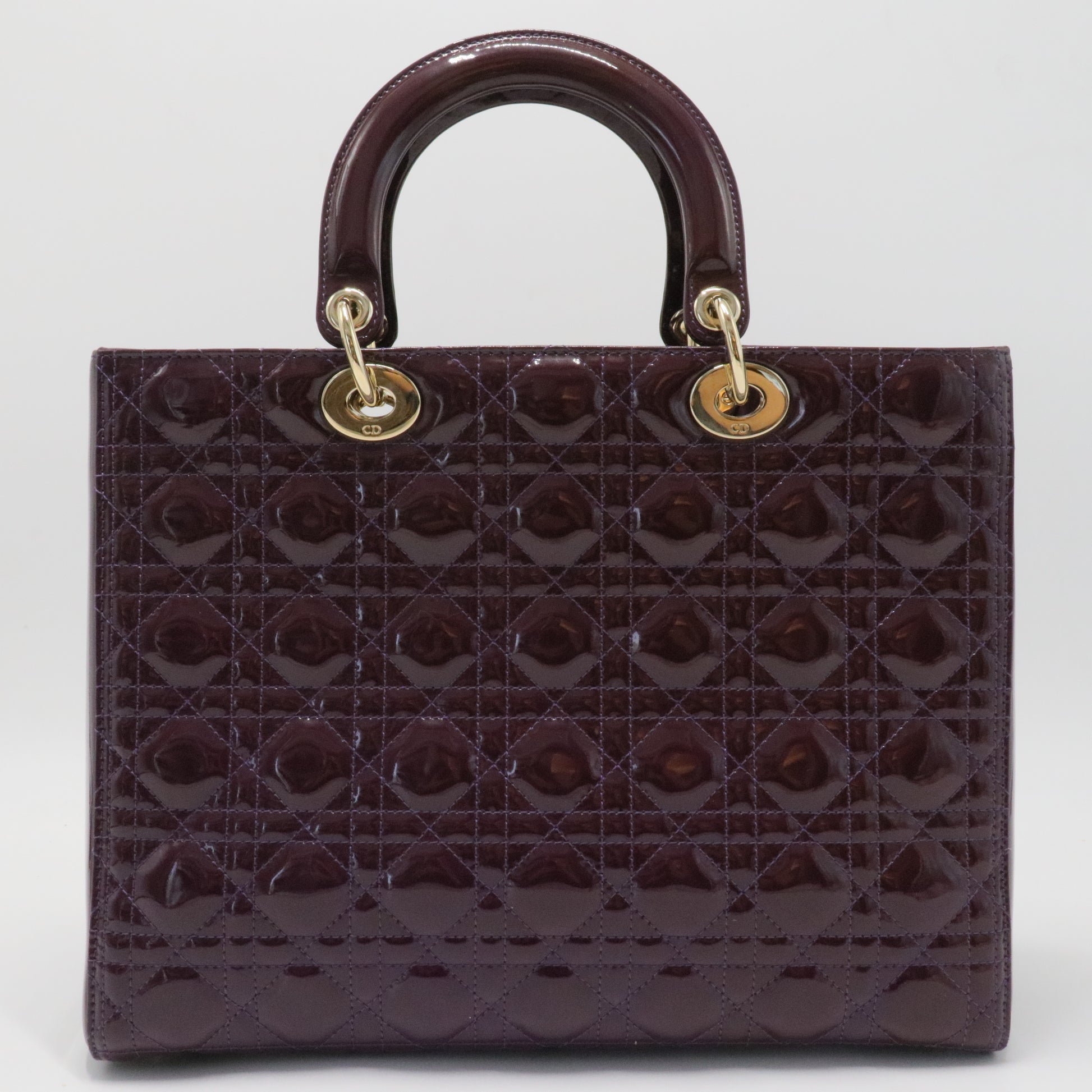 Lady Dior Bag Cannage Quilt Patent Large