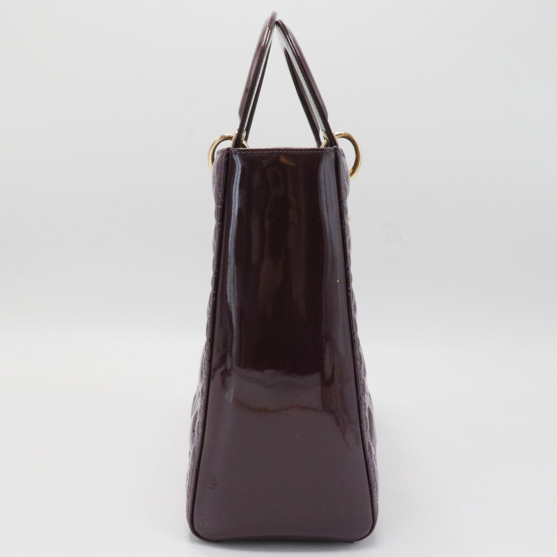 Lady Dior Bag Cannage Quilt Patent Large