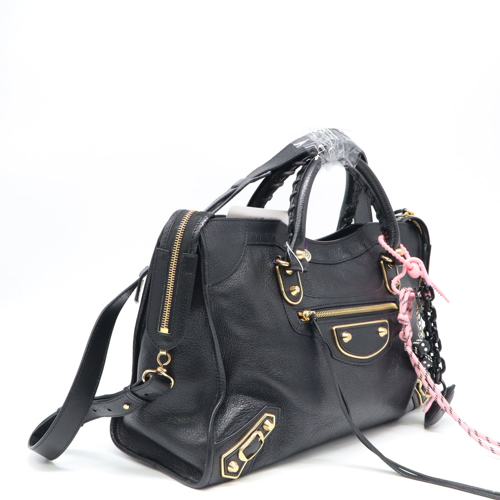 Balenciaga Metallic Edge City Bag Black twins LDJ4388