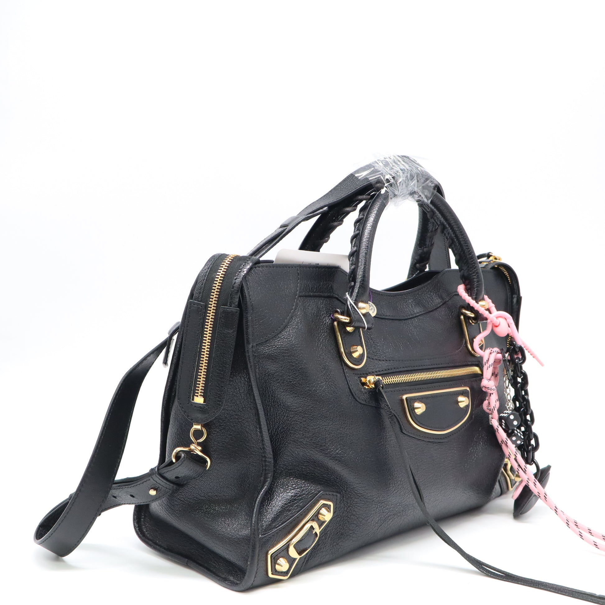 Balenciaga Metallic Edge City Bag Black twins LDJ4388