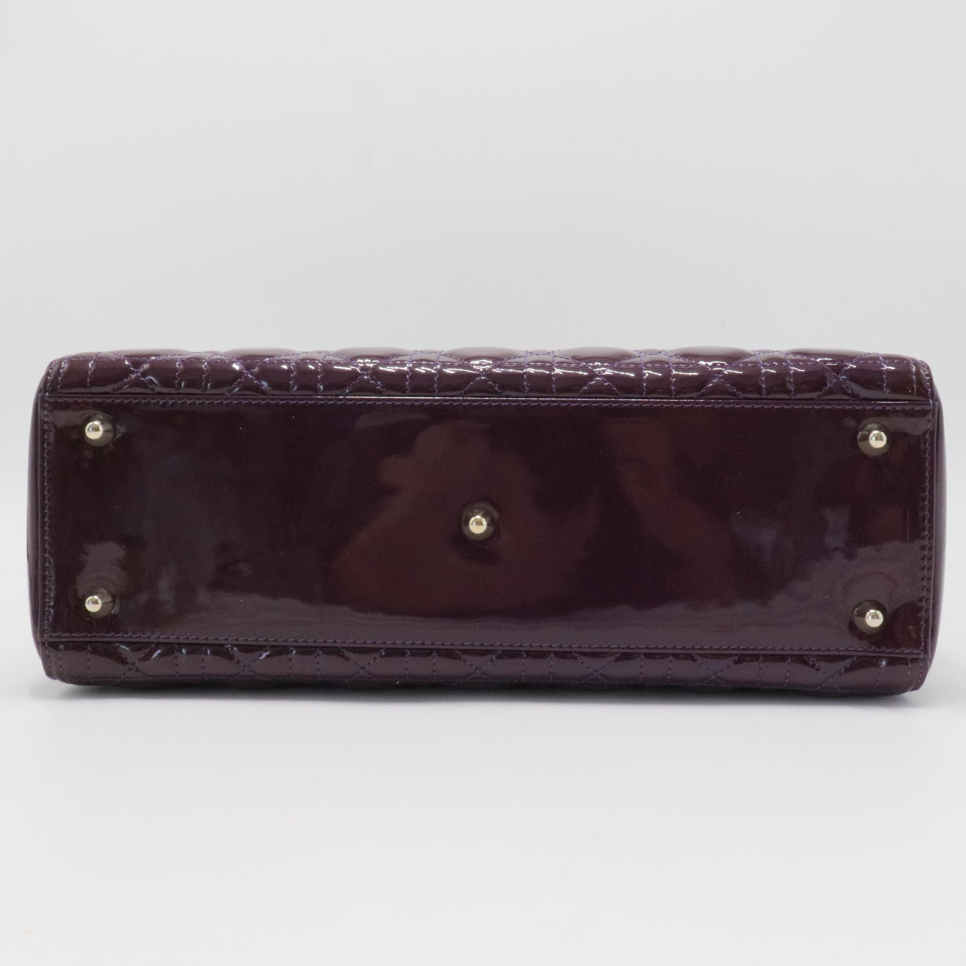 Lady Dior Bag Cannage Quilt Patent Large