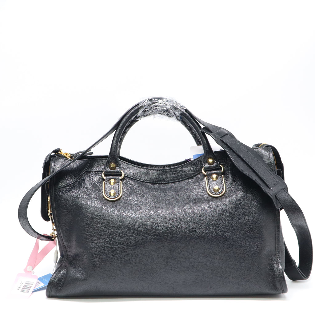 Balenciaga Metallic Edge City Bag Black twins LDJ4388