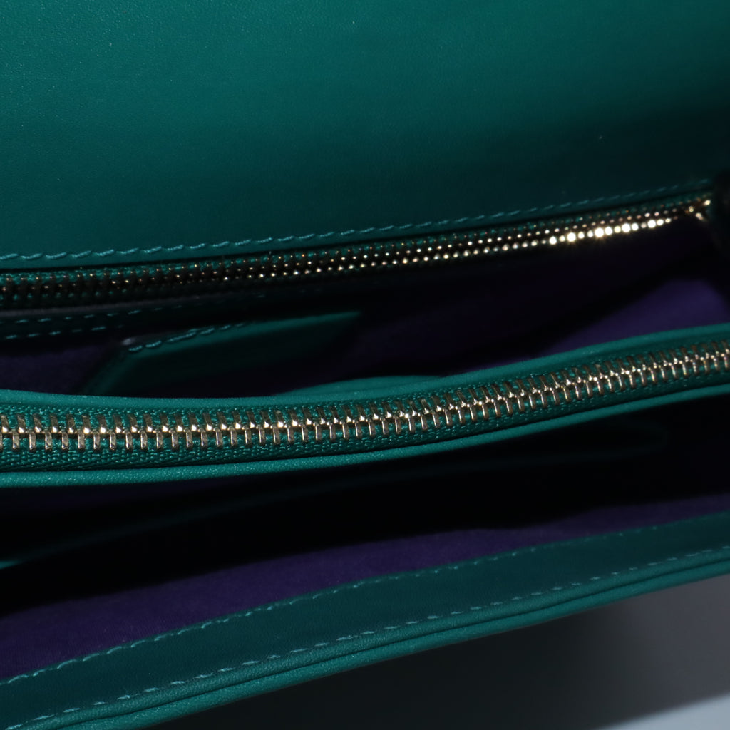 Green Leather Medium Serpenti Forever Shoulder Bag B23903