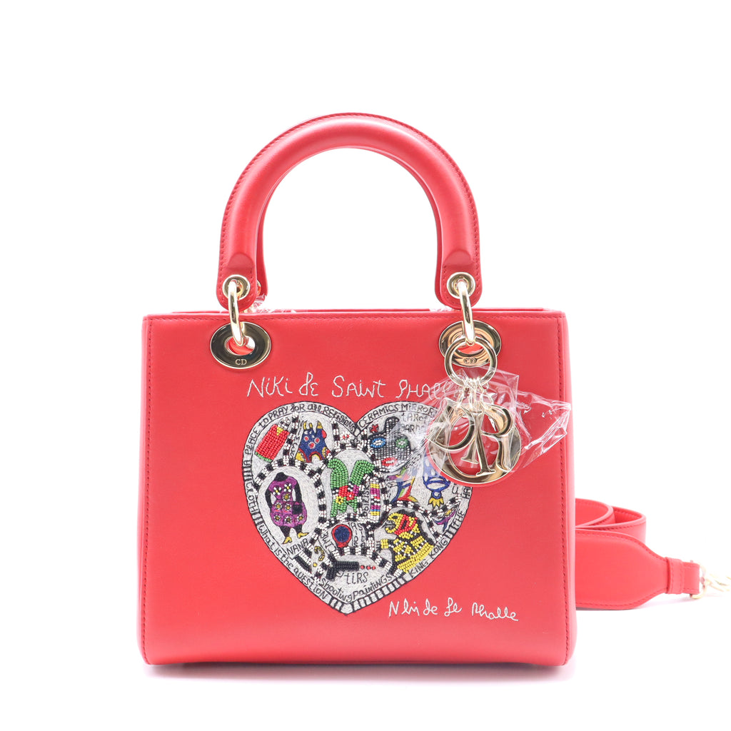 Lady Dior Bag Limited Edition Niki de Saint Phalle Embroidered Leather Medium Twins B21061