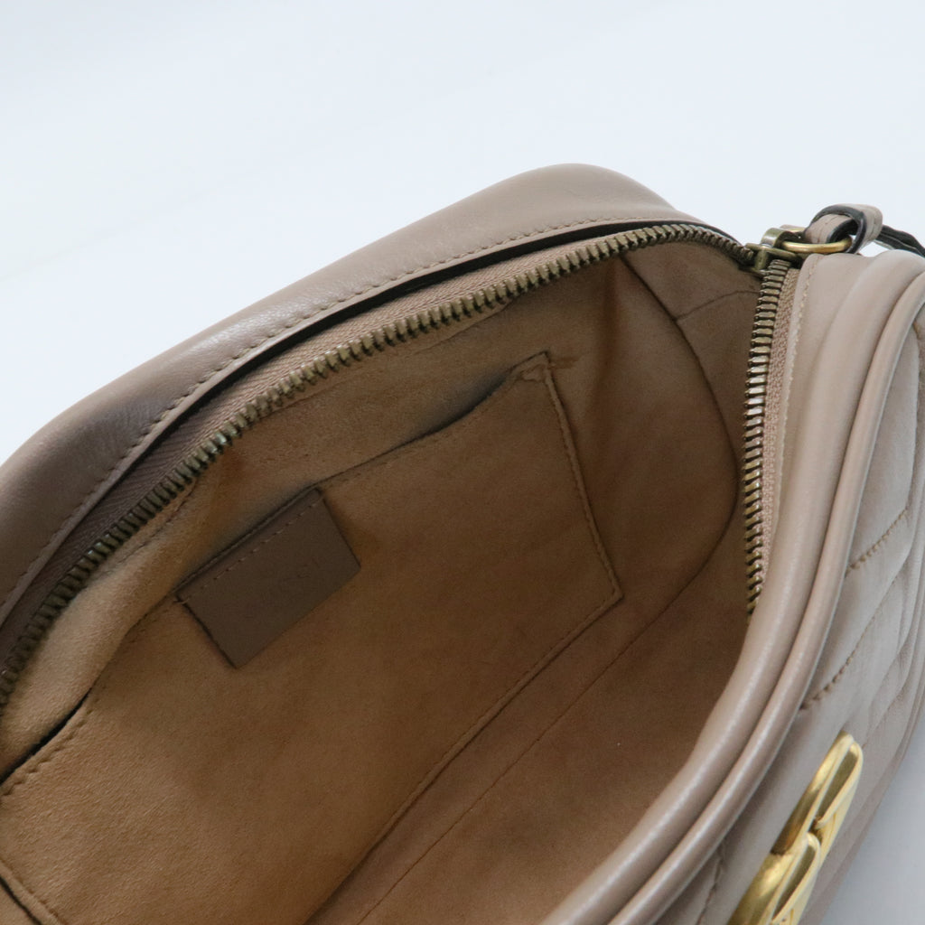 Calfskin Matelasse Small GG Marmont Chain Shoulder Bag Porcelain Rose