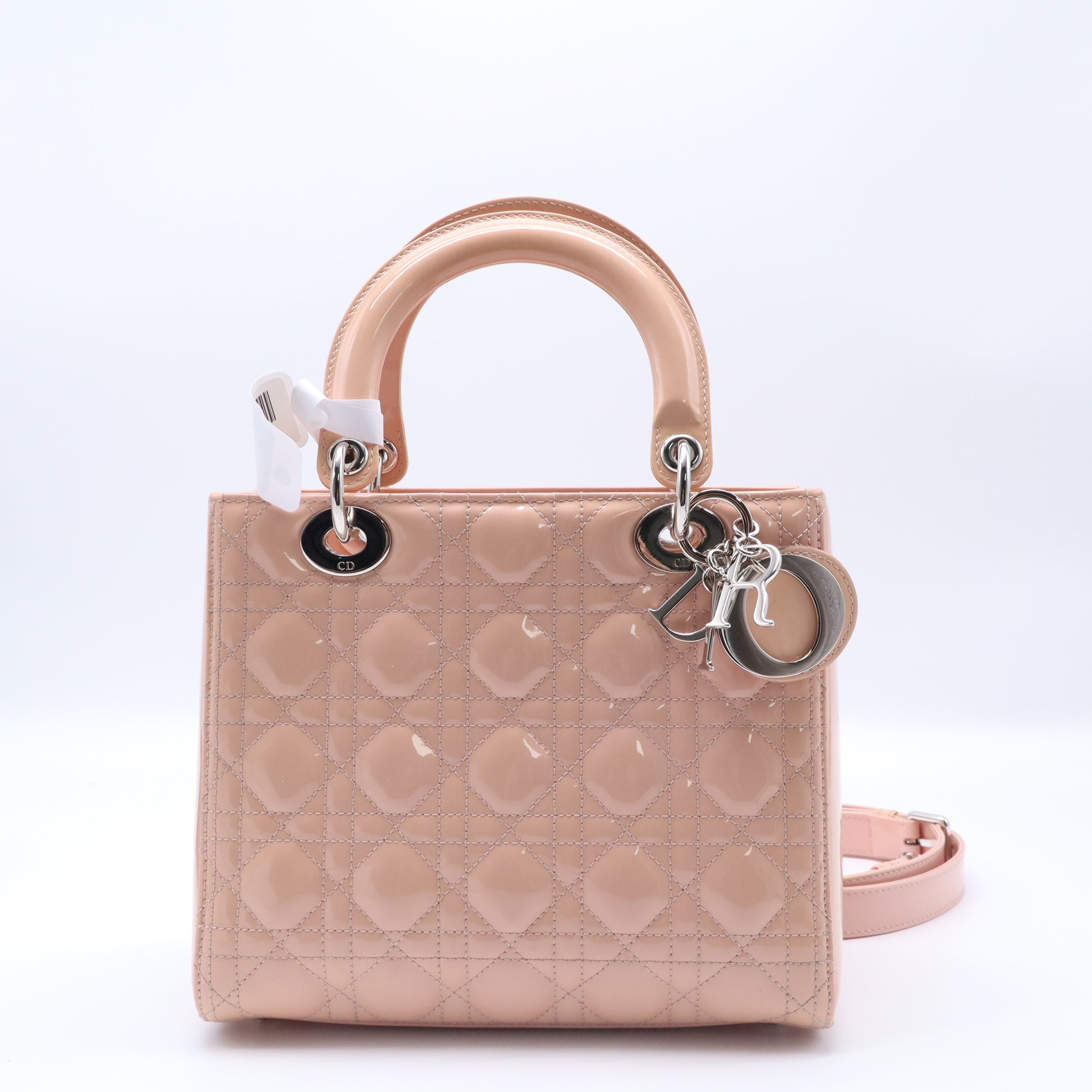 Lady Dior NM Bag Cannage Quilt Patent Medium Twins B21798