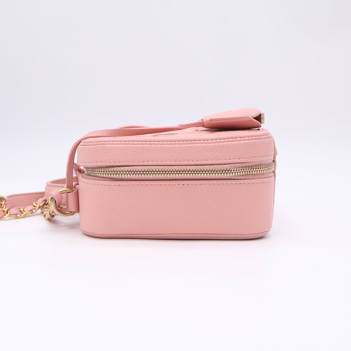 Caviar Quilted Medium CC Filigree Vanity Case Rose Pink B24104