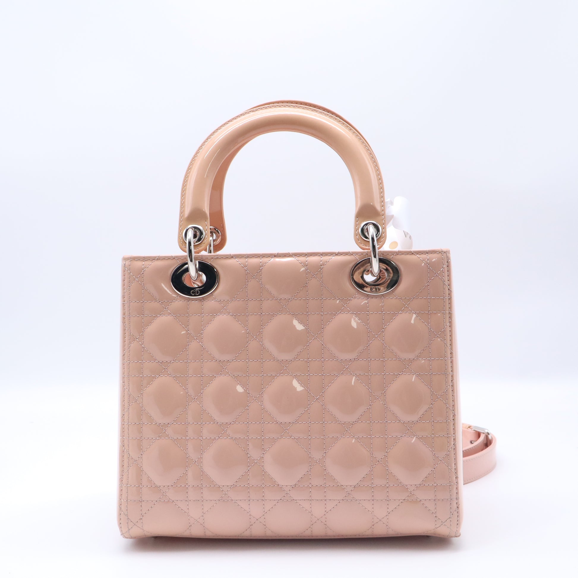 Lady Dior NM Bag Cannage Quilt Patent Medium Twins B21798