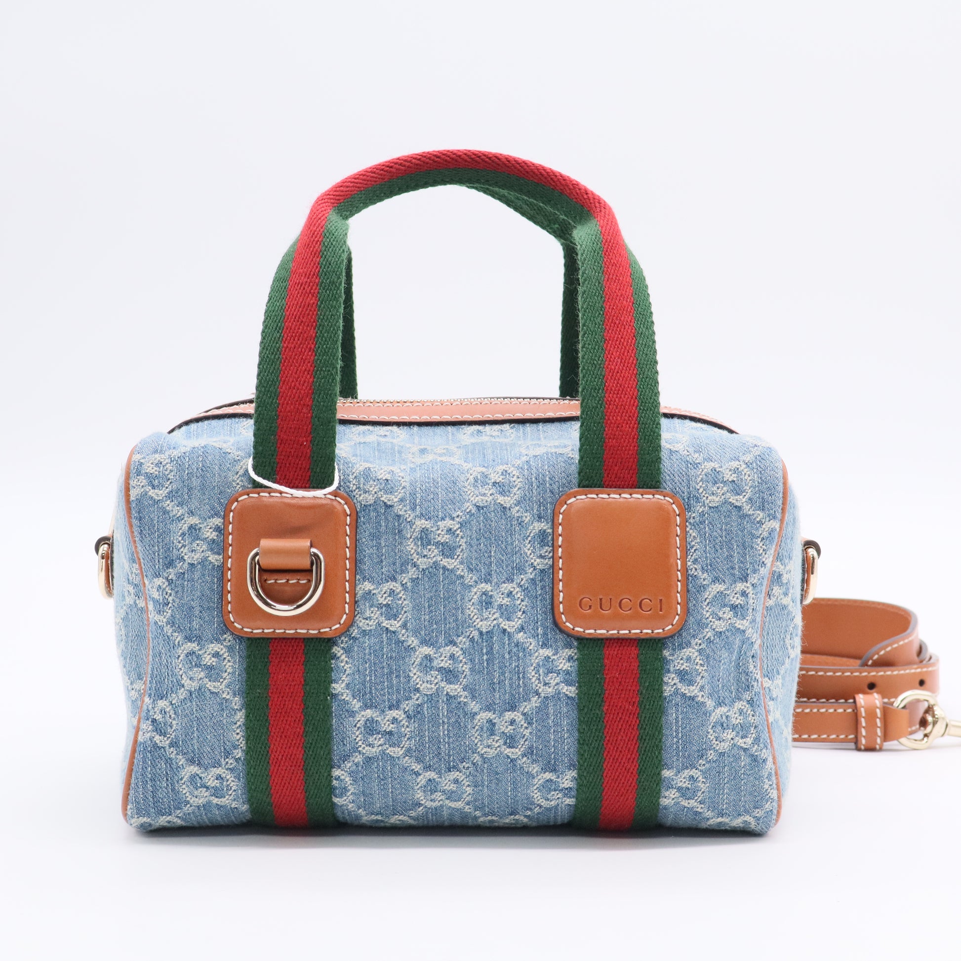GG Denim Calfskin Web Mini GG Top Handle Bag Twins LDJ3125