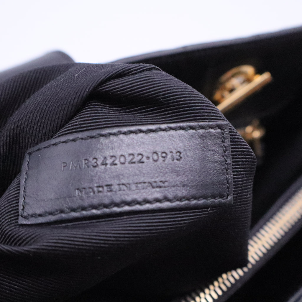 Black Chevron Quilted Leather Monogram Tote Bag For Gisel