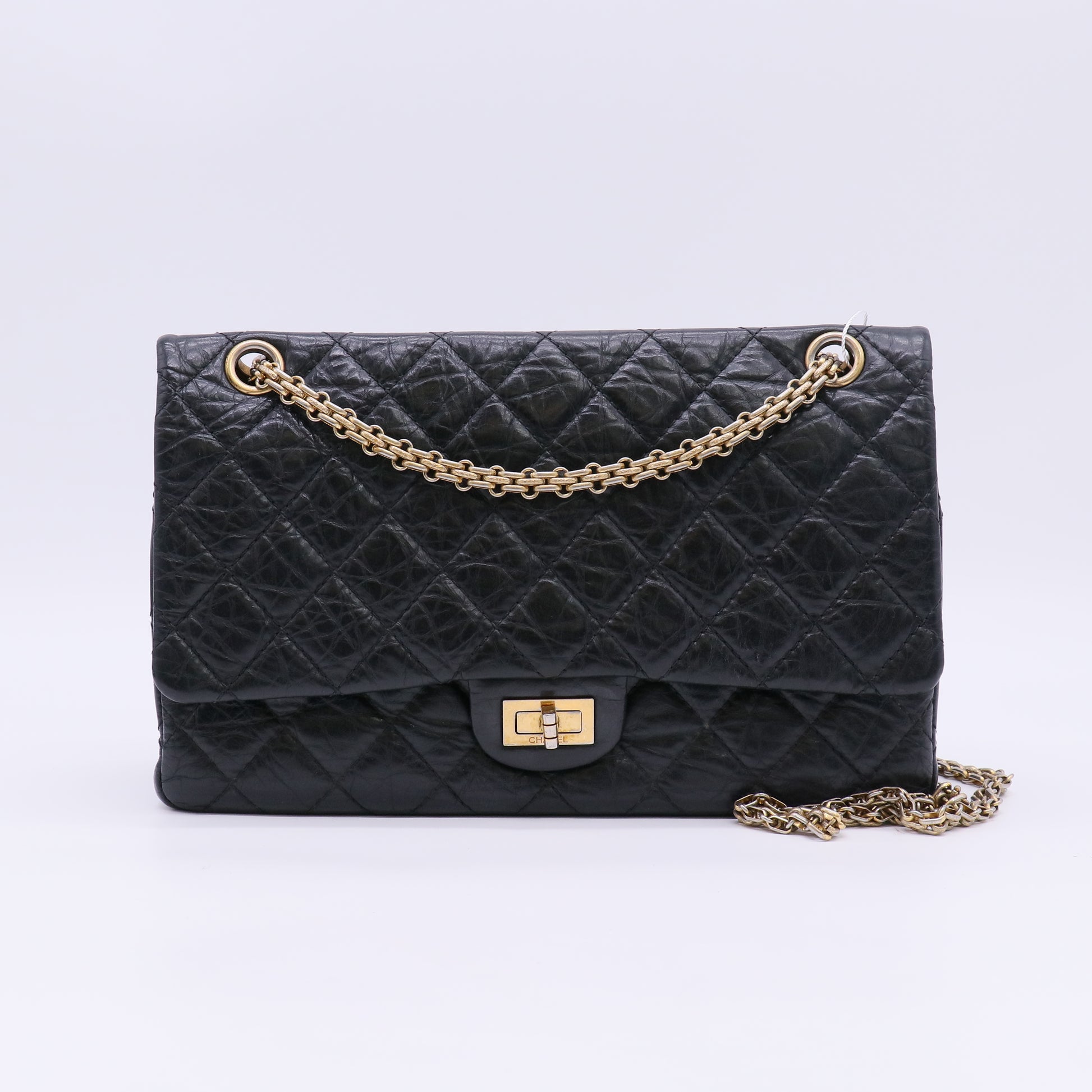 Chanel Aged Calfskin Quilted 2.55 Reissue 225 Flap BlackTwins LDZ1022