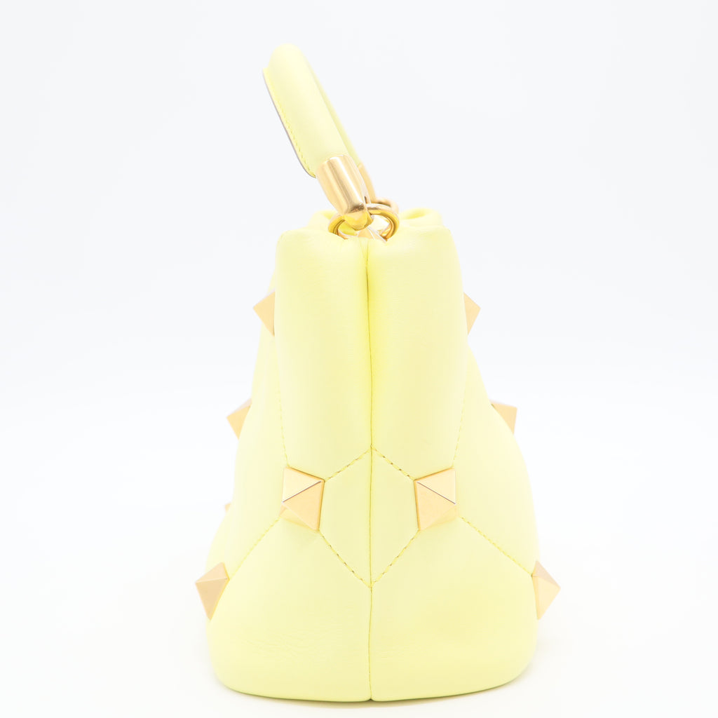 Nappa Small Roman Stud The Handle Bag Lime Sorbet