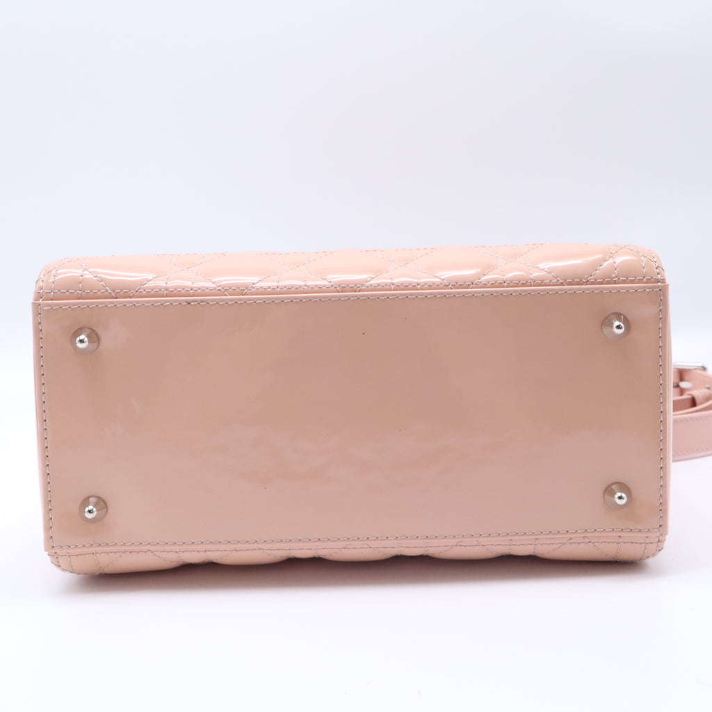 Lady Dior NM Bag Cannage Quilt Patent Medium Twins B21798