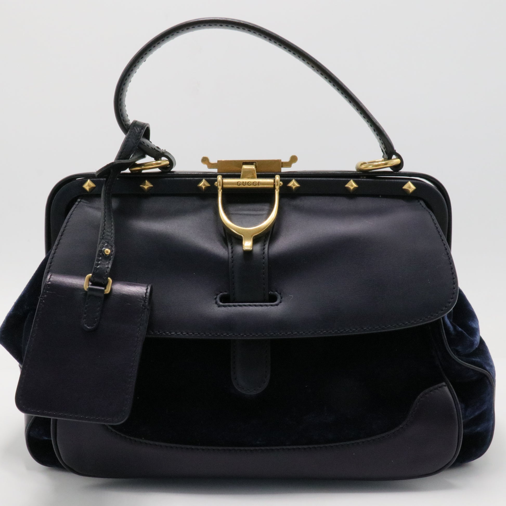 Velvet Diamante Lady Stirrup Bag