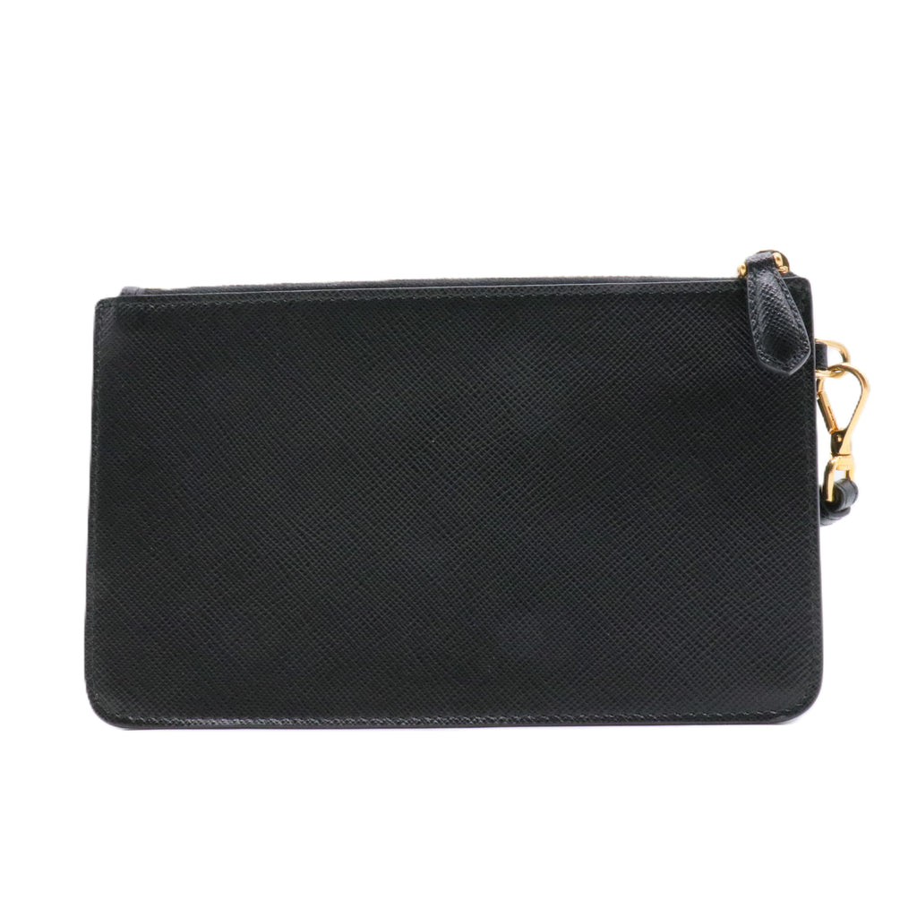 Saffiano Metal Tab Wallet Black