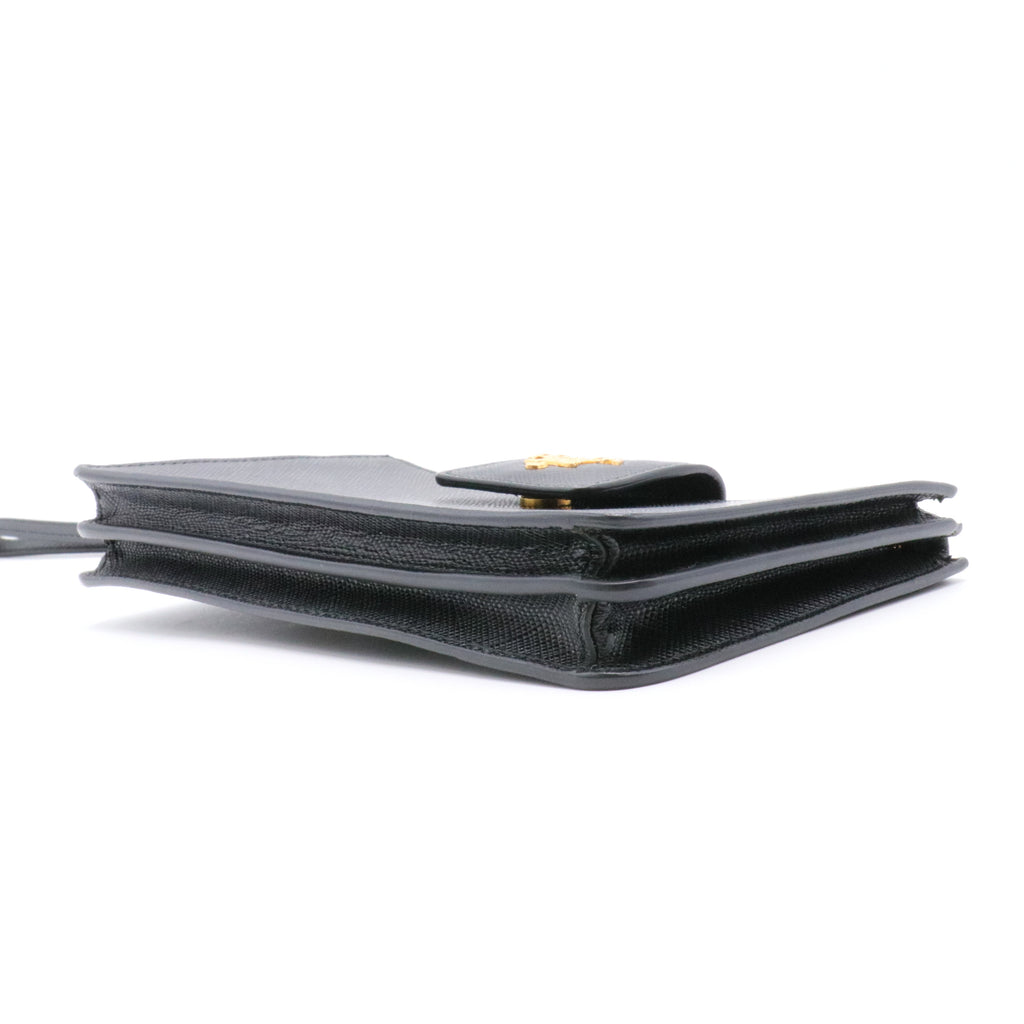 Saffiano Metal Tab Wallet Black
