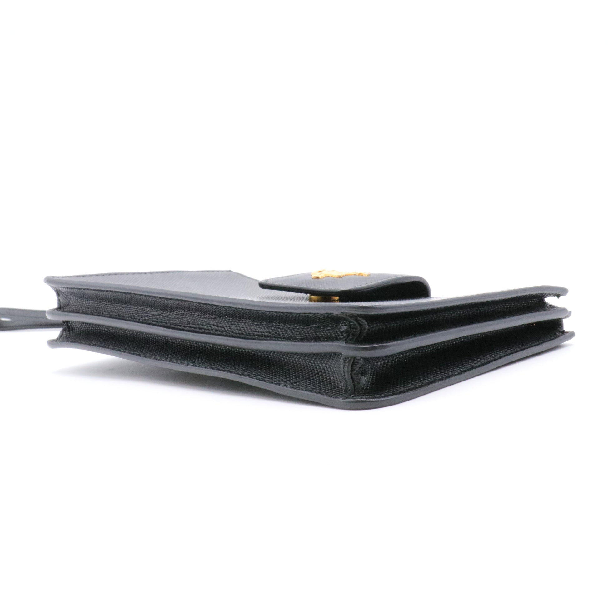 Saffiano Metal Tab Wallet Black