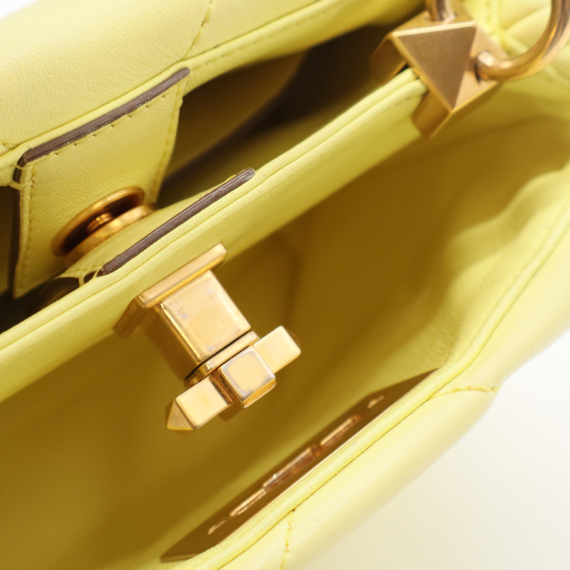 Nappa Small Roman Stud The Handle Bag Lime Sorbet