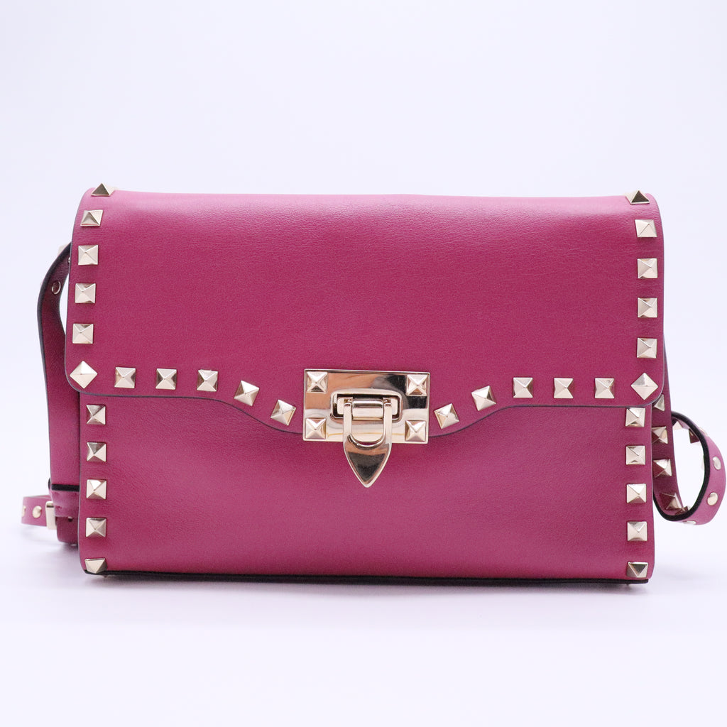 Rockstud Flip Lock Flap Bag Leather Small