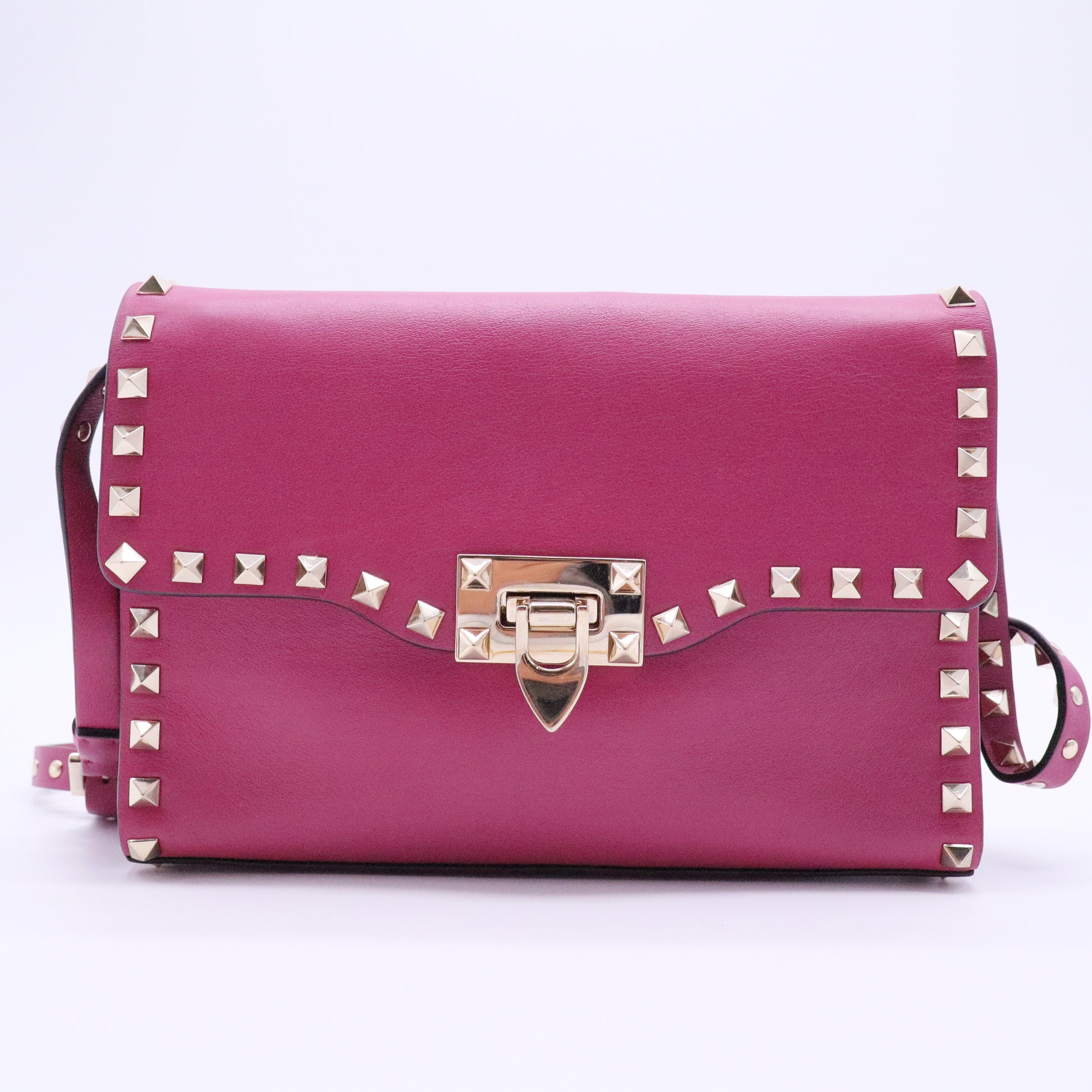 Rockstud Flip Lock Flap Bag Leather Small