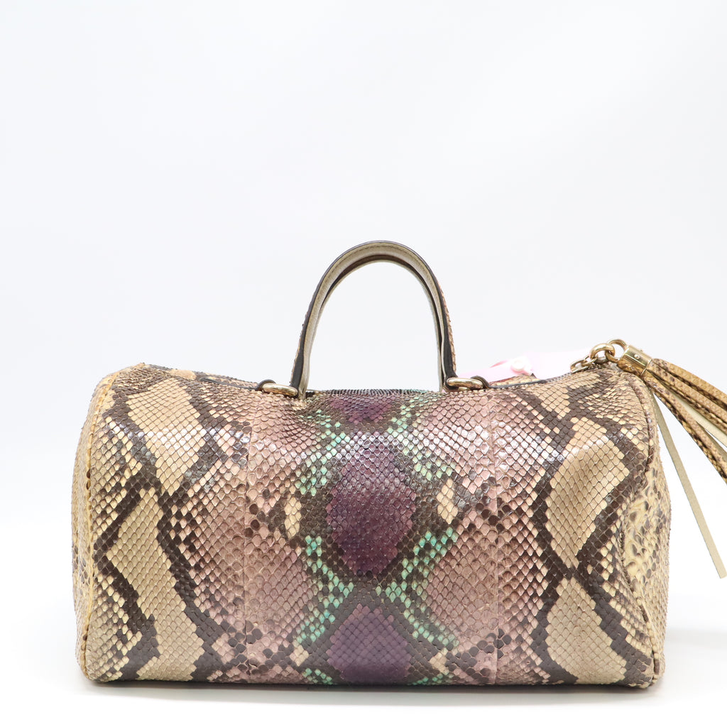 Gucci Python Soho Boston Bag Gold twins LDJ4373