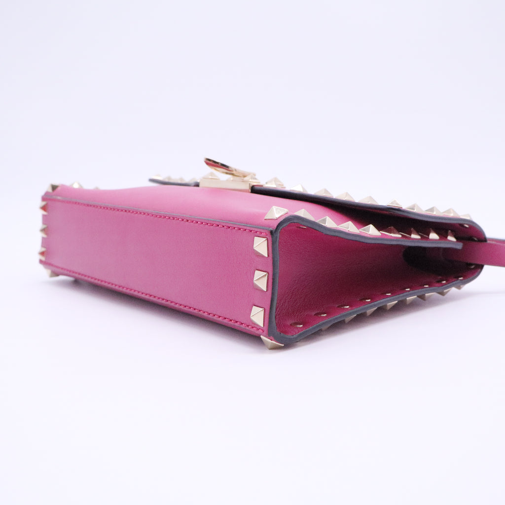 Rockstud Flip Lock Flap Bag Leather Small