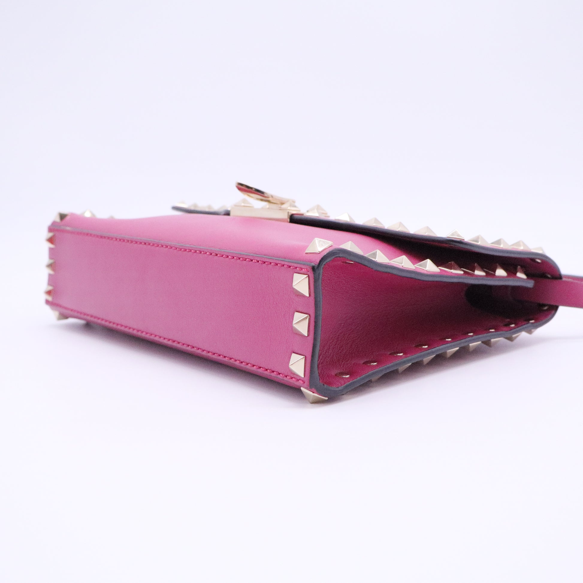 Rockstud Flip Lock Flap Bag Leather Small