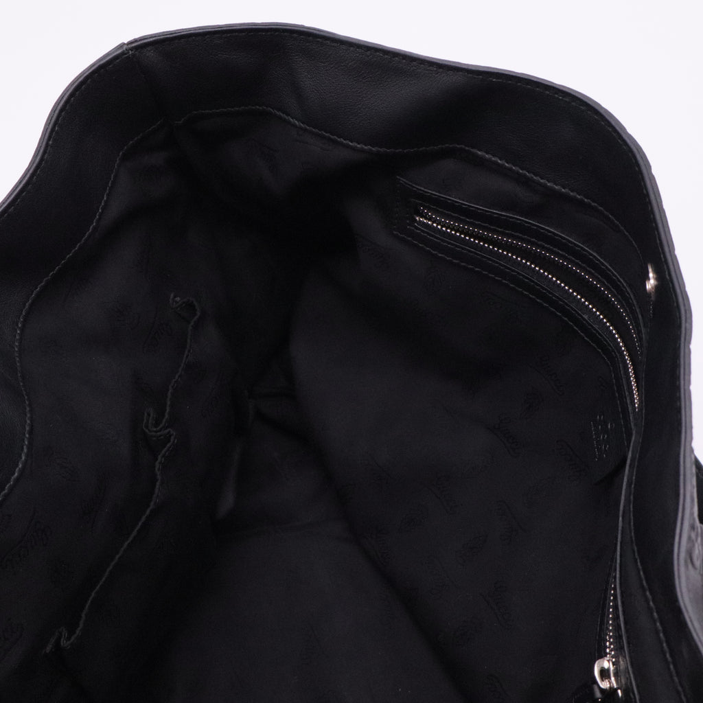 Black Guccissima Leather Icon Bit Tote Bag
