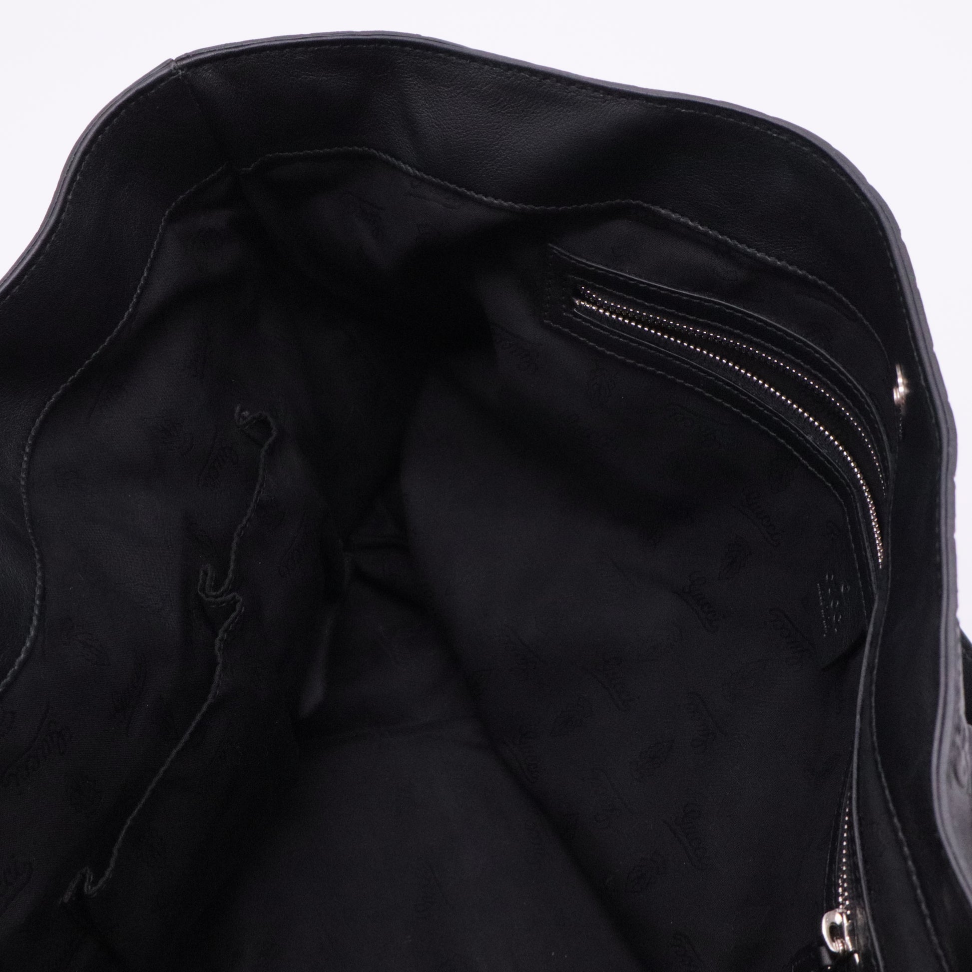 Black Guccissima Leather Icon Bit Tote Bag