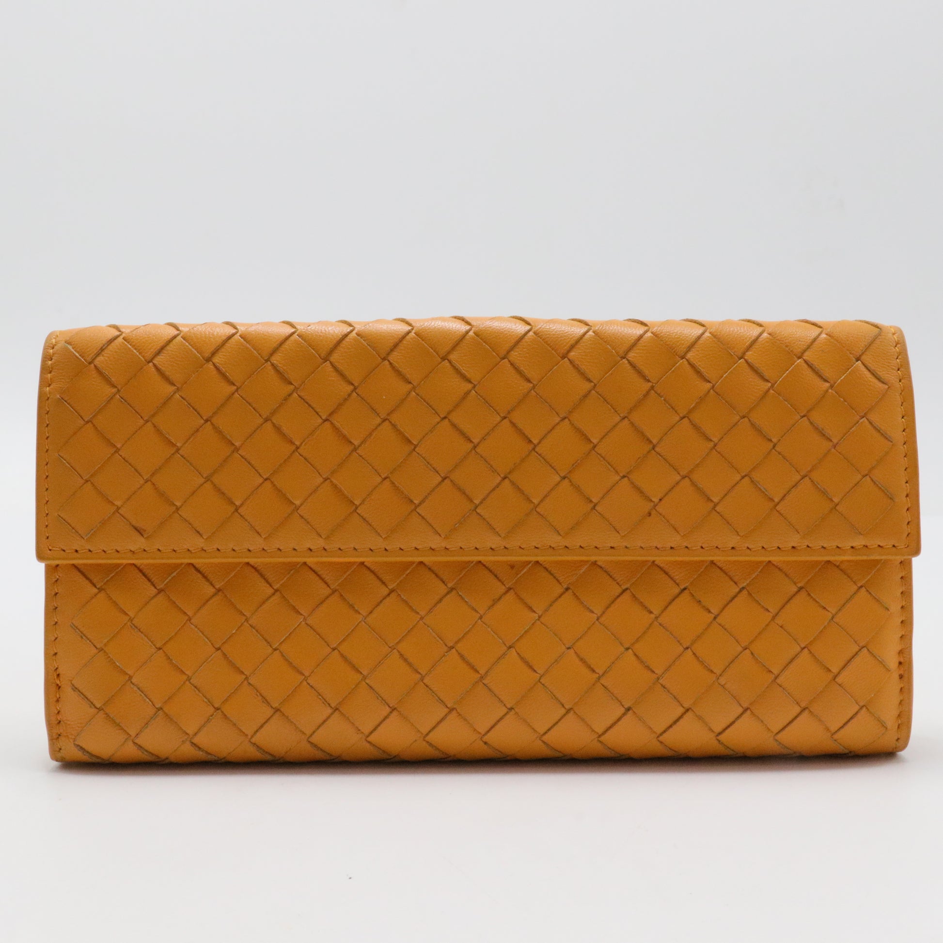 Nappa Intrecciato Continental Flap Wallet Cinnamon