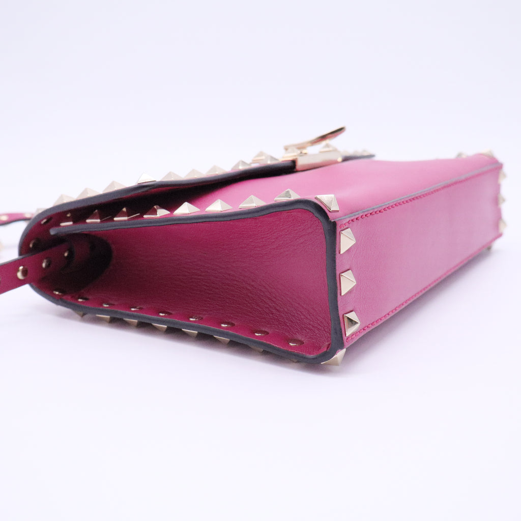 Rockstud Flip Lock Flap Bag Leather Small