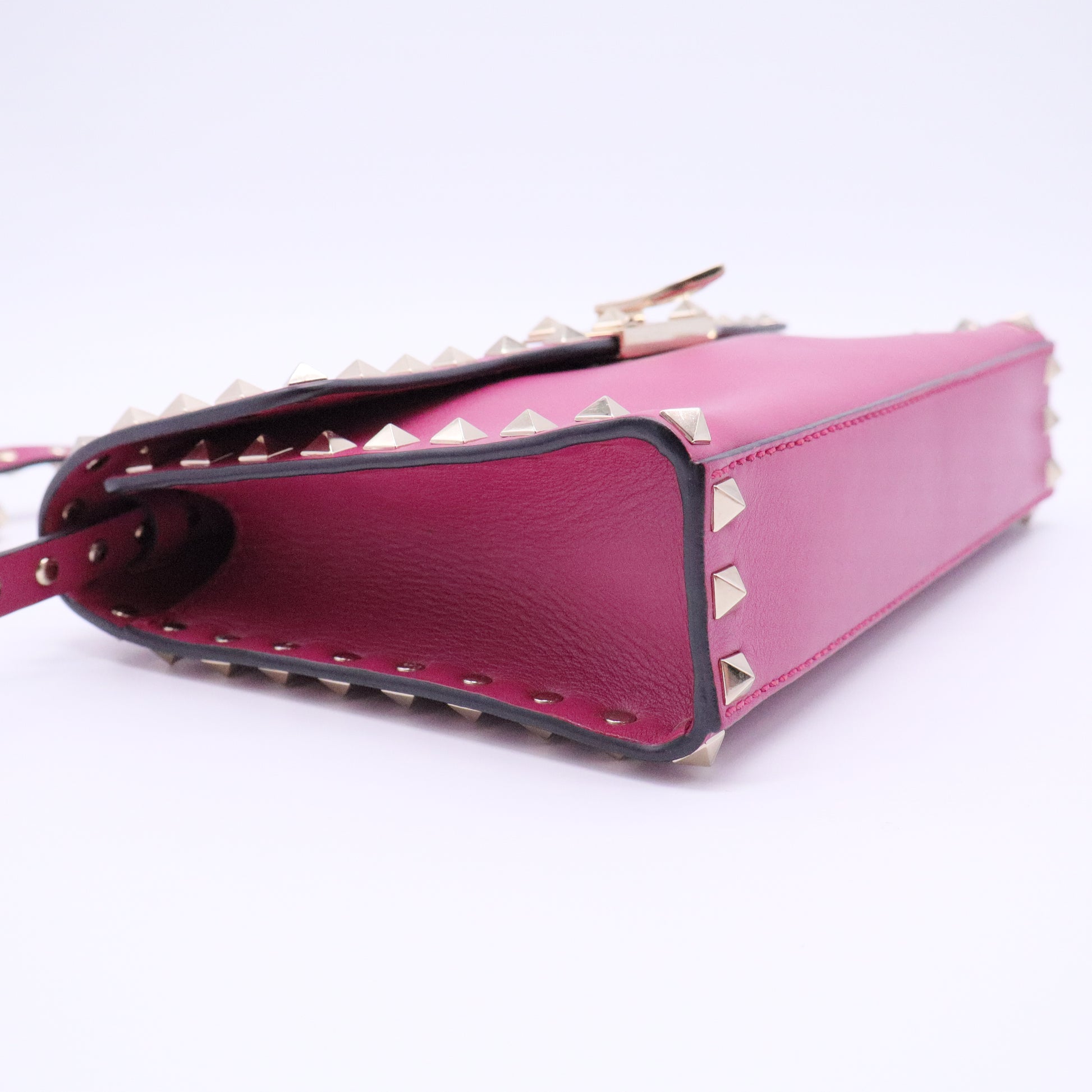 Rockstud Flip Lock Flap Bag Leather Small